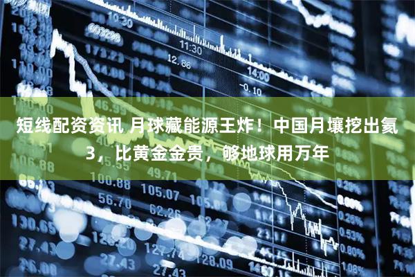 短线配资资讯 月球藏能源王炸！中国月壤挖出氦3，比黄金金贵，够地球用万年