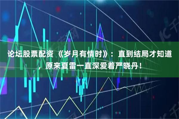 论坛股票配资 《岁月有情时》:直到结局才知道,原来夏雷一直深爱着严晓丹!